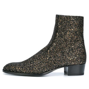 موضة جديدة أحذية لامعة سطح حذاء الرجال مدببة إصبع القدم <span class=keywords><strong>Glett</strong></span> جلد رعاة البقر نمط الأحذية - Product Image 3