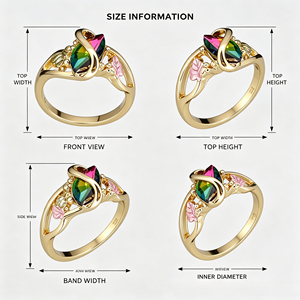Anello a Foglia Colorato per Donne, Anello da Dito Creativo Vintage alla Moda - Product Image 5