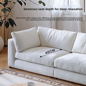 Canapé modulable <span class=keywords><strong>Gongyu</strong></span> GY-SF013 Nordic Cream, lavable, avec rembourrage en éponge amovible, moderne, simple, blanc, 2 ou 3 places, pour salon de villa - Product Image 4