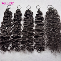 Extensions de cheveux humains bouclés pré-séparées sans nœuds pour tressage au crochet, extensions invisibles effet plume, cheveux bouclés birmans, nœuds miracle