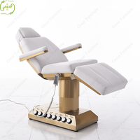 Table de massage moderne couleur avec logo personnalisable lit facial multifonctionnel beauté cils avec base dorée