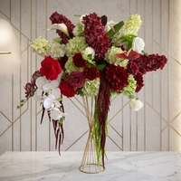 Fleurs artificielles 5D de haute qualité au toucher réel, centres de table modernes de luxe pour mariages et banquets, taille et couleur personnalisables
