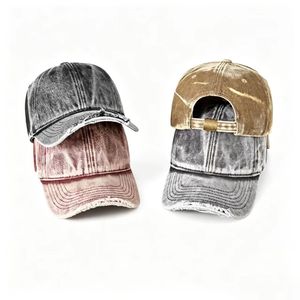 Gorra de Béisbol de Mezclilla Lavada Estilo Vintage con Borde Desgastado, Hebilla Metálica Ajustable, Unisex, Estilo Urbano - Product Image 5