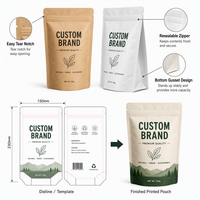 Sachets Doypack en aluminium de qualité alimentaire, personnalisés, 35g 1lb, pour bonbons gélifiés et crème glacée, emballages Mylar