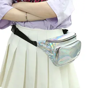 Popular Travel Beach Holographic Kangaroos Laser PU Hip Waist Pack Belt Pouch Women Hologram Shoulder Bag Fanny Pack Waist Bag