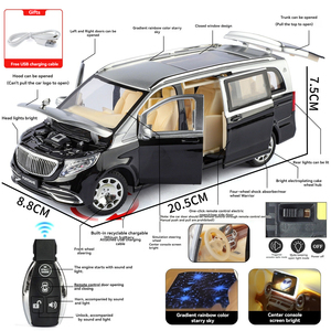 Modèle de voiture électrique en alliage <span class=keywords><strong>XHD</strong></span> 1:24 Benz VS680 avec télécommande, ouverture des portes, rebond et antichoc, jouet cadeau, collection de modèles - Product Image 3