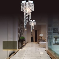 JYLIGHTING Lampe suspendue moderne argentée d'intérieur décorative en métal et cristal Plafonnier led de cuisine pour salle à manger bar