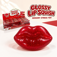 Jouet Squishy Lèvres Rouges Saint-Valentin, Jouets Anti-Stress, Jouet à Presser Doux et Rebondissant, Cadeau Nouveauté, Boîte de 12 Pièces Colorées