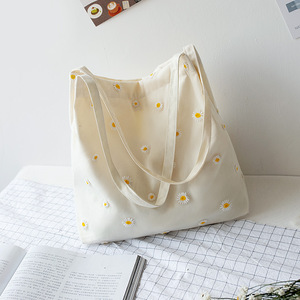 Mädchen Niedliche Canvas-Handtasche Modische Netz-Stickerei Umhängetasche Lässige Damen-Taschen für Schule und Einkauf - Product Image 6
