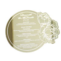 Tarjeta de Menú con Diseño Floral Recortado, Impresión Personalizada para Eventos o Bodas, Papelería para Fiestas