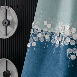 <span class=keywords><strong>Tende</strong></span> Oscuranti <span class=keywords><strong>Blu</strong></span> Chiaro con Ricami di Perle, Bellissime <span class=keywords><strong>Tende</strong></span> per il <span class=keywords><strong>Soggiorno</strong></span> dal Fornitore Cinese 2025 - Product Image 3