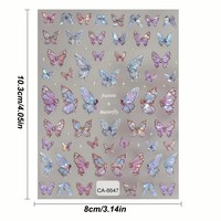 Autocollants pour ongles papillon 5D scintillants, autocollants pour ongles papillon en relief avec paillettes, autocollants pour ongles papillon auto-adhésifs