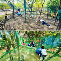 Parc de jeux en corde pour arbres en plein air sur mesure, équipement de parc d'aventure non motorisé pour enfants, idéal pour les sites touristiques, forêts, camps et stations balnéaires