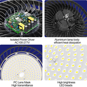 Éclairage Industriel LED UFO 300W 200W 100W pour Grandes Dépendances, Éclairage Commercial 100-277V pour Entrepôt, Stade, Garage, Atelier - Product Image 3