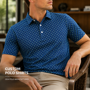 Custom <b>Golf</b> Polo Shirt Men Tropical Print Performance <b>Golf</b> Shirts All Over Print Quick Dry Breathable <b>Stretch</b> OEM ODM Private - Product Image 1