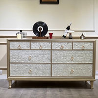 Commode et coiffeuse de luxe personnalisées en bois massif incrustées de nacre pour chambre et salon