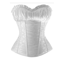 Fasion Floral Pattern Sexy Cintura Corsé Blanco Gótico Steampunk Oro Top Underbust Corset Shapewear Top