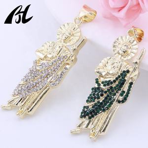 Haute qualité 14K & 18K plaqué or religieux Zircon pendentif à la mode San Judas collier attrayant alliage breloques pour hommes femmes - Product Image 3