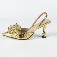 Sandales à talons hauts pour femme, à bout pointu, à bride arrière, ornées de cristaux scintillants, idéales pour les soirées – Nouveauté très prisée