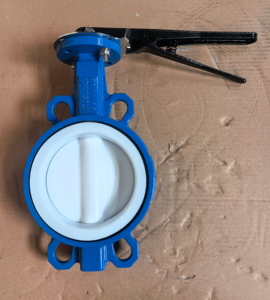 SS304วาล์วผีเสื้อแบบเกลียวติดมือ/316 PTFE/EPDM เรียงรายไปด้วยการกัดกร่อนไม่มีการรั่วไหล - Product Image 1