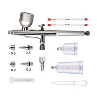 Ensemble d'aérographes HD-131, buses de 0,2 mm et 0,5 mm, alimentation par gravité, maquillage portable, réglable, double action