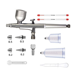 Ensemble d'aérographes HD-131, buses de 0,2 mm et 0,5 mm, alimentation par gravité, maquillage portable, réglable, double action - Product Image 1