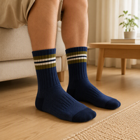 Chaussettes en laine personnalisées avec logo, chaussettes côtelées en tricot chaud et décontractées pour les marques de produits privés