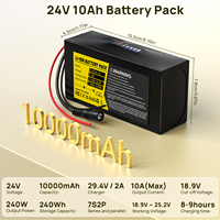 Batterie Li-ion 24V 10Ah 240Wh pour appareils électriques, piano, instruments médicaux, stockage d'énergie solaire, onduleur DIY 7S2P – En stock