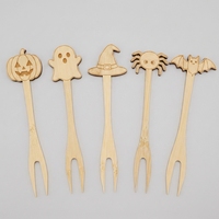 Spookachtige bamboe fruitvorkjes voor Halloweenfeestjes, wegwerpbaar buffet eten cocktailprikkers, LFGB FDA goedgekeurd, FSC gecertificeerd