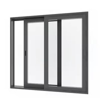 Ventana corredera de balcón vertical a prueba de huracanes de aleación de aluminio insonorizada con red de acero inoxidable