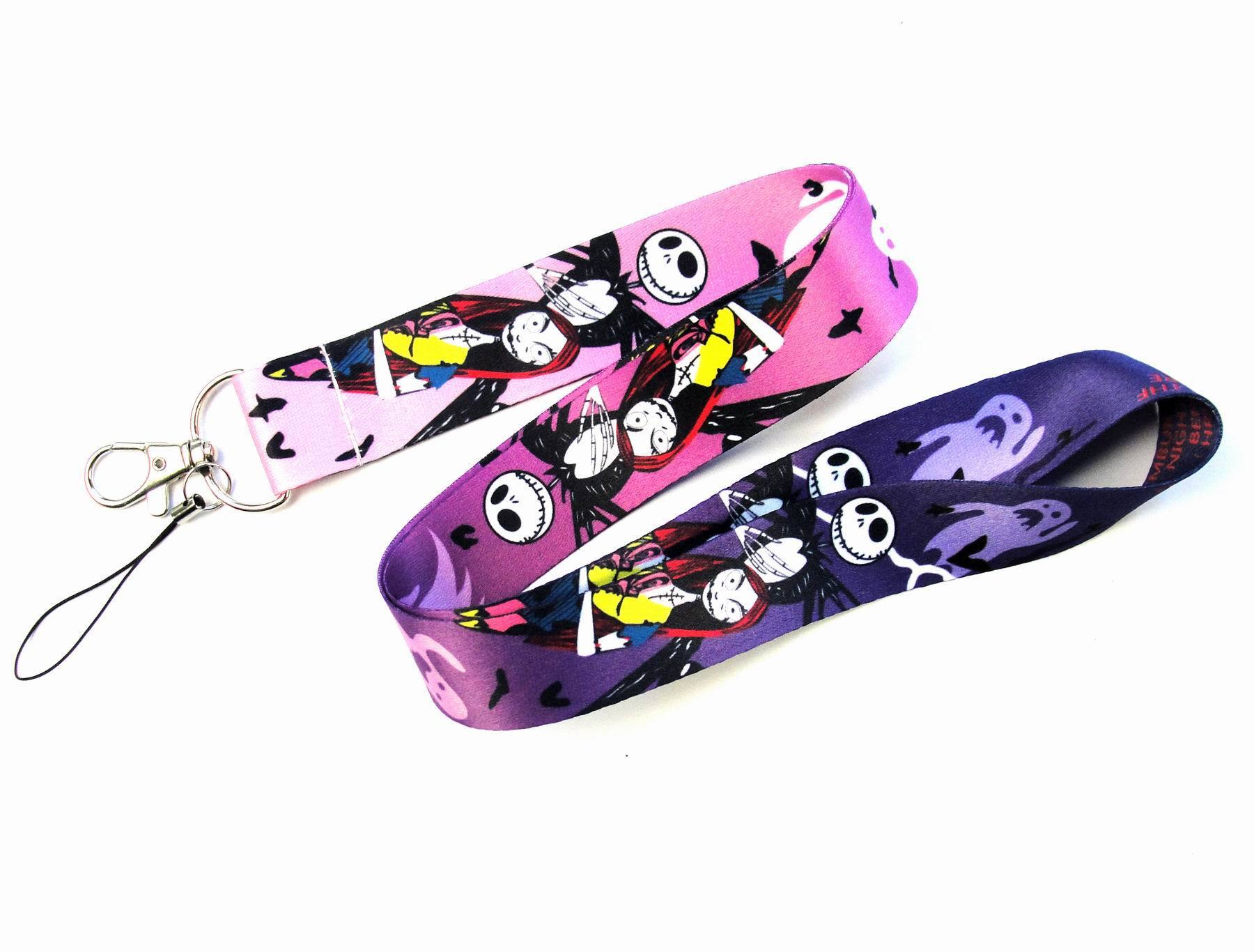Newest Terror Jack Skellington Lanyards Anti-Lost Neck Strap Phone Case Card Holder Lanyard Satin for Children Halloween Gifts Image 2