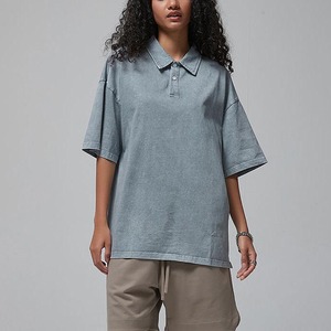 Polo da Donna di Alta Qualità 100% Cotone con Logo Personalizzato, <span class=keywords><strong>Taglie</strong></span> Grandi, Manica Corta, Pesante, Effetto Lavaggio Acido, Stile Vintage - Product Image 4