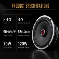 Komponen Mobil Coaxial 6.5 Inch 140W Kerangka Besi Surround Karet Bingkai Kaku Tahan Lembab Tahan Lama Pemasok Grosir