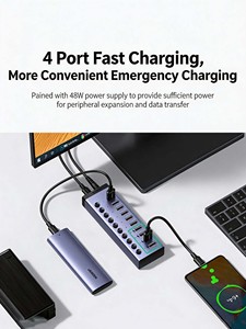 ยูเอสบี 3.0 ฮับสวิตช์เปิดปิดแบบแยกอิสระ สายเคเบิล 1 ม. ใช้ไฟ DC 12V 4A ตัวแยก USB สำหรับแล็ปท็อป เดสก์ท็อป โทรศัพท์มือถือ และอุปกรณ์อื่นๆ - Product Image 3