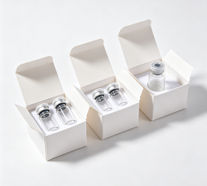 Custom Stackable White Tray Glass Vials Removable Rubber Stoppers <b>Mixed</b> <b>Box</b> Layout Complete Skincare Display Packaging Sets - Product Image 6