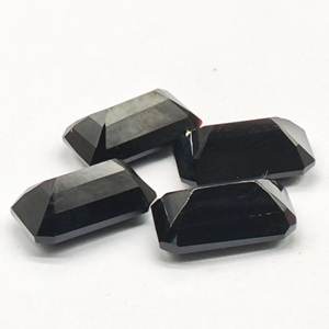 Ágata negra 12x7mm Piedra suelta facetada negra para la fabricación de joyas - Product Image 5