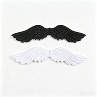 Patchs brodés en forme d'ailes d'ange noires et blanches, à coller sur les vêtements, patch décoratif pour vestes, jeans, sacs, bricolage