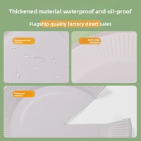 Plateau en carton blanc biodégradable pour fêtes, hôtels, usage domestique, assiette en papier jetable légère avec bord gaufré