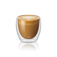 Gobelet en verre à double paroi 200 ml / 6,83 oz, tasse isotherme en borosilicate pour café, thé, latte, jus, maison, café, bureau