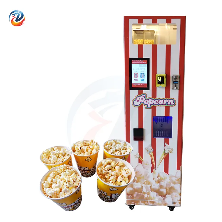 304 Stainless Steel Red Popcorn Vending Machine Popular Commercial Machine