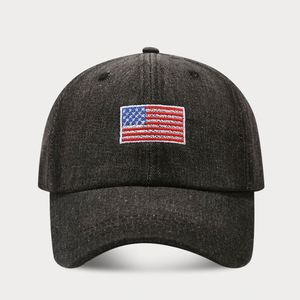 Wholesale Cotton Vintage Hat <b>Light</b> Blue Denim Baseball Cap American Embroidery USA Flag Common 6-<b>Panel</b> Unisex - Product Image 3