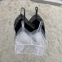 Nuevo Top de Látex con Espalda Descubierta para Mujer, Ropa Interior Antiexposición, Top de Encaje con Tirantes Exteriores, Estilo Chica Sexy