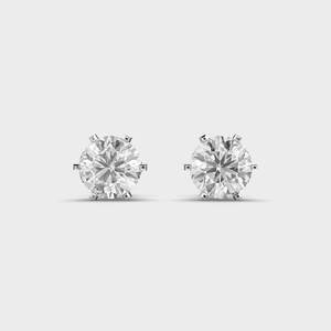 Fine Round Brilliant Diamond <b>Stud</b> Earrings in 925 <b>Sterling</b> <b>Silver</b> Luxury Jewelry for Women Timeless Elegant Style - Product Image 3