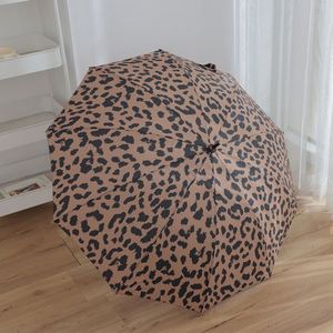 Paraguas Recto con Estampado de Leopardo, Mango Curvo en Forma de J, 10 Varillas, Resistente al Viento e Impermeable, para Uso Diario en Exteriores, Protección Solar y contra la Lluvia para Damas - Product Image 2