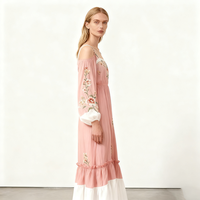 Robe en lin et coton à motif floral blanc personnalisée OEM pour femmes et adolescentes, printemps été, dentelle, fermeture éclair, décorations, succès de la marque