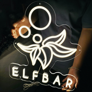 Letrero de neón <span class=keywords><strong>ELFBAR</strong></span>, luz Led USB, acrílico transparente, personalizable, letrero de neón para fiesta de cumpleaños, decoración de pared - Product Image 6