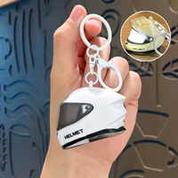 Porte-clés Casque Lumineux Personnalisé en Gros, Pendentif Portable Disponible, Porte-clés Casque Moto LED, Cadeaux Promotionnels Créatifs