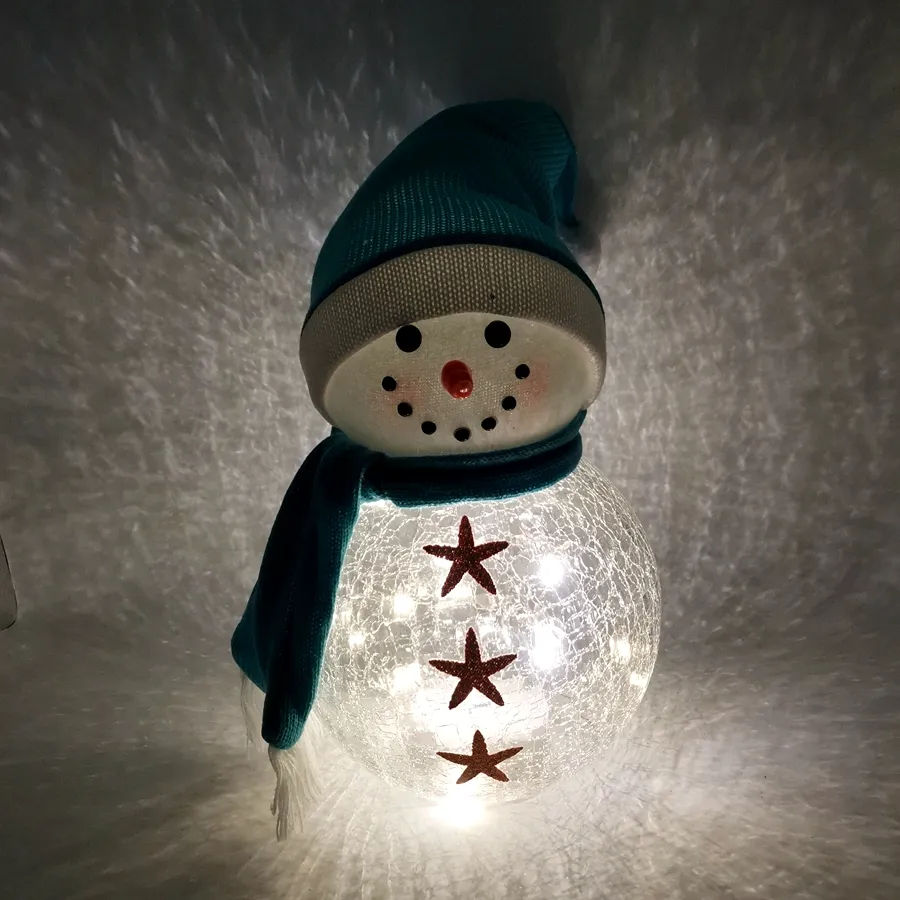 Battery Powered Luminous Blue Snowman Lights Christmas Decorations Lights For Christmas Gifts And Family Decorations