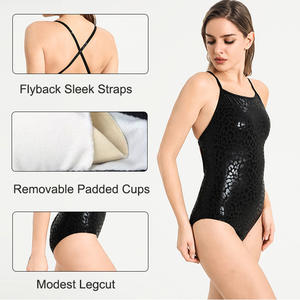 Traje de Baño de Una Pieza para Mujer con <span class=keywords><strong>Espalda</strong></span> <span class=keywords><strong>Descubierta</strong></span>, Tejido Elástico de Secado Rápido y Diseño de Tirantes Delgados para Actividades Costeras - Product Image 2