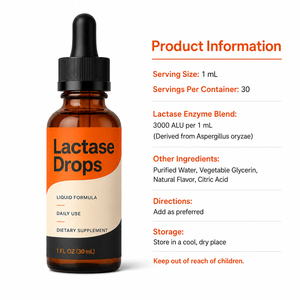 Complément alimentaire végétalien pour adultes, améliore l'immunité, huile liquide, 20 000 unités FCC, gouttes de lactase, action rapide, sans produits laitiers, riche en protéines - Product Image 6